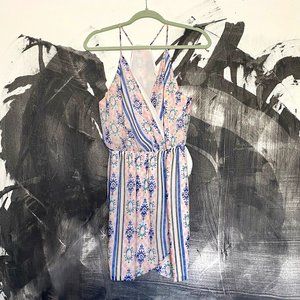 Lavender Brown | Faux Wrap Mini Dress | Medium